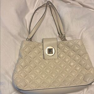 Elegant Cream Quilted Handbag